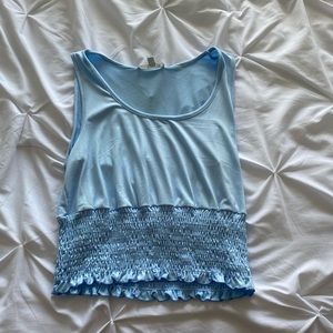 blue crop tank